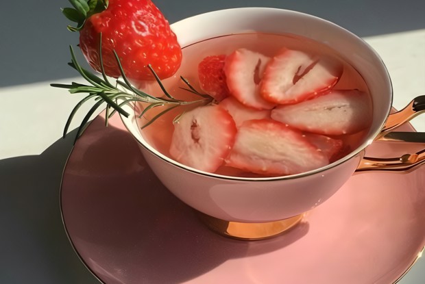 Чай с клубникой и розмарином