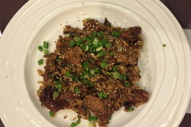 Чесночный рис с соевым соусом