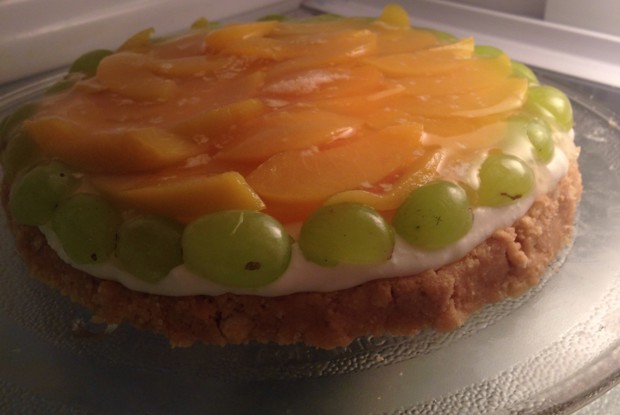 Чизкейк с персиками без выпечки