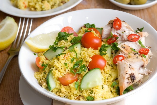 Цыпленок в специях каджун с кускусом