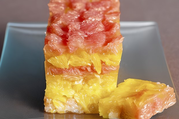 Цитрусовый террин с карамелизованной грейпфрутовой цедрой