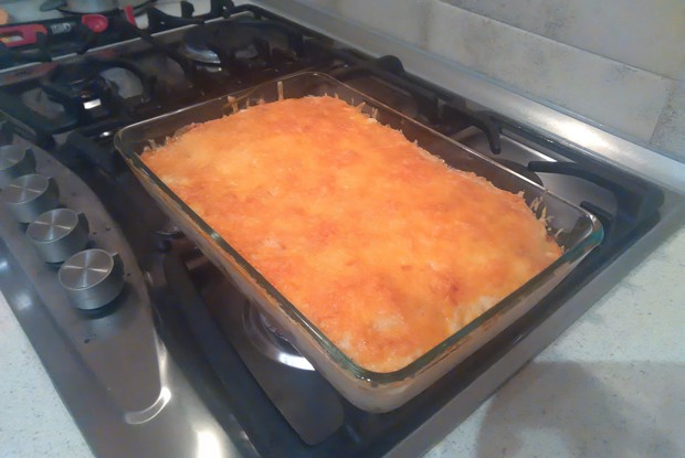 Цветная капуста с фаршем под сырным соусом бешамель