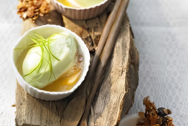 Десерт из фламбированных груш