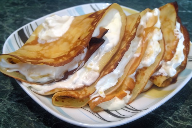 Диетические блины с творогом