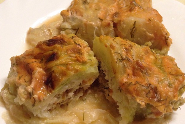 Диетические голубцы с грибами и курицу