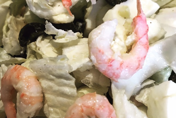 Диетический салат с креветками