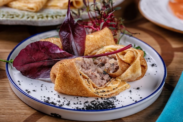 Домашние блинчики с фаршем