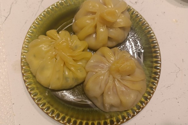 Домашние хинкали из готового теста в пароварке