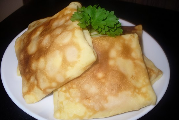 Домашние тонкие блинчики с фаршем