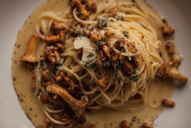 Домашняя паста с грибным рагу