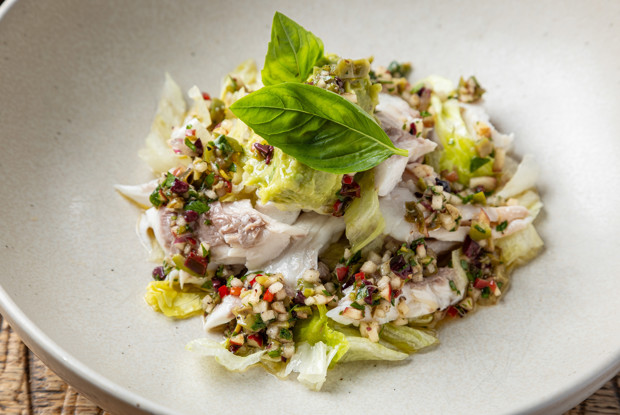 Дорада с капонатой и яблоками «Яблочный Спас»