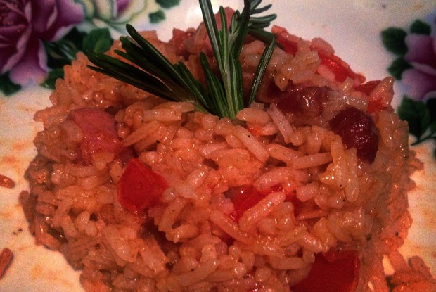 Джамбалайя с ветчиной и беконом