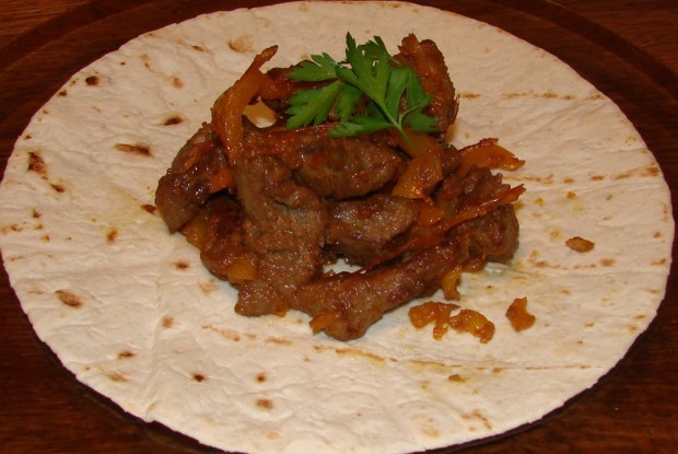 Фахитас с говядиной и текилой