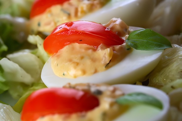 Фаршированные яйца с карри