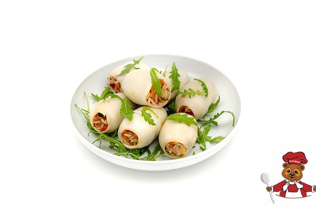 Фаршированные кальмары с рисом и овощами