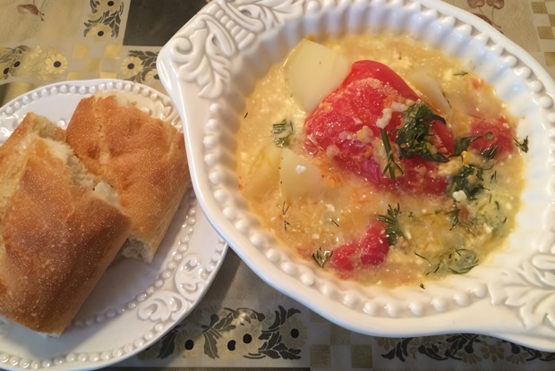 Фаршированный перец с тыквой