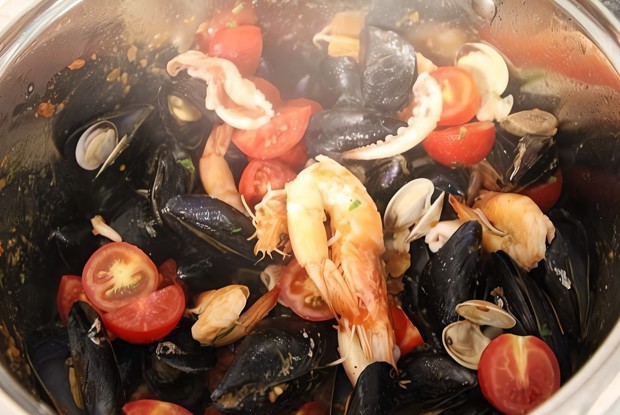 Феттучини с морепродуктами