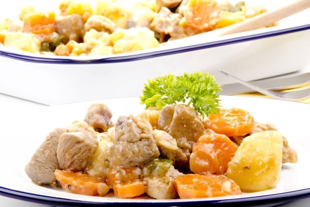 Филе индейки, тушеное с овощами