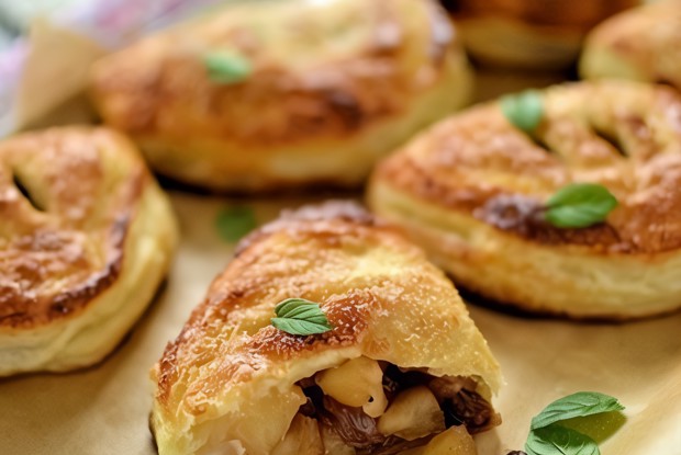 Французские кармашки с яблоками и изюмом