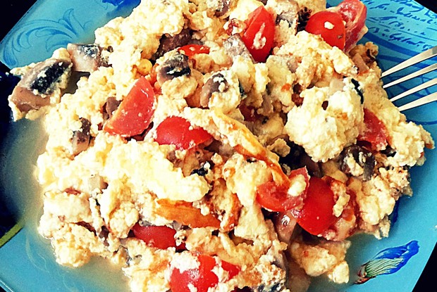 Французский омлет с грибами