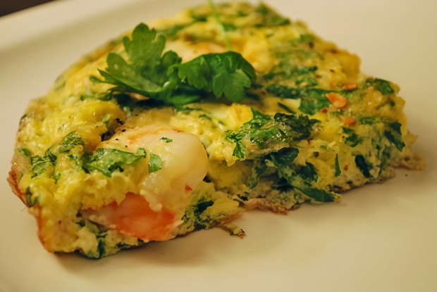 Фриттата с креветками