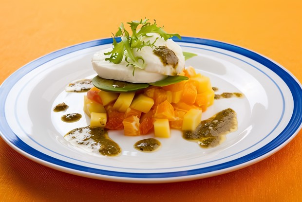 Фруктовый салат с авокадо и фисташками