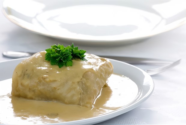 Голубцы с вареным мясом, рисом и овощами