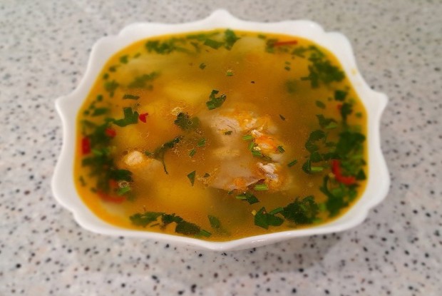 Гороховый суп со свининой и тыквой