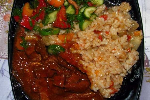 Говяжья печень по-восточному