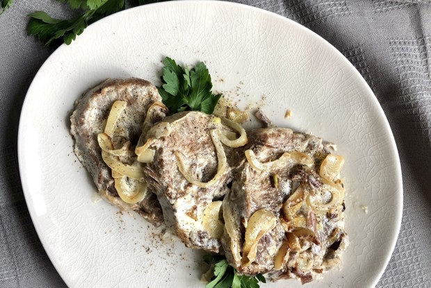 Говяжий язык в сливках