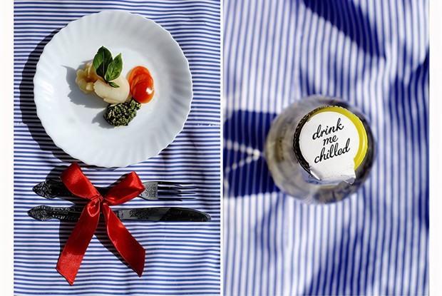 Гребешки под грушевым соусом с песто