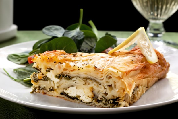 Греческий пирог со шпинатом и фетой (Spanakopita)