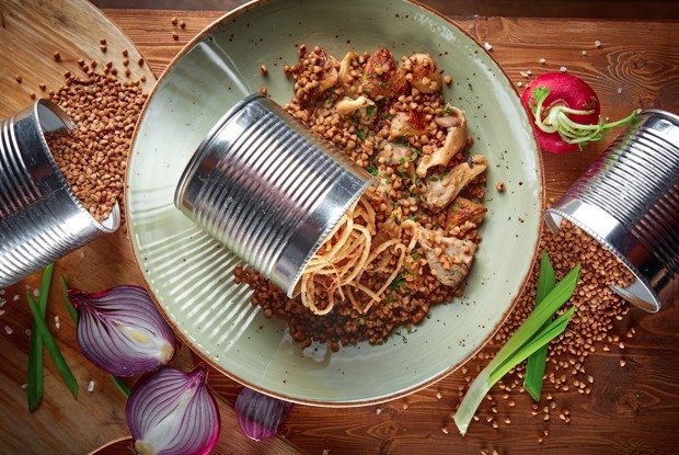 Гречневая каша с вешенками и белыми грибами от ресторана «Тарантино»