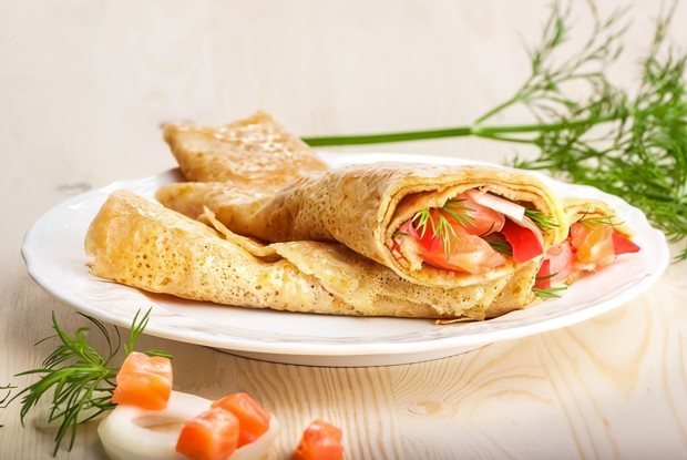 Гречневые блины с семгой