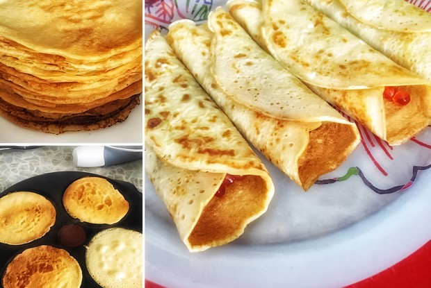 Гречневые панкейки с икрой