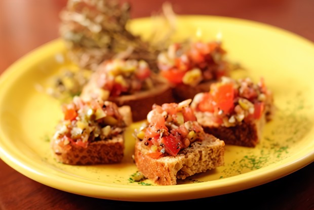 Гренки с овощами