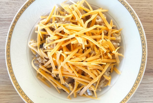 Грибное ризотто с чеддером