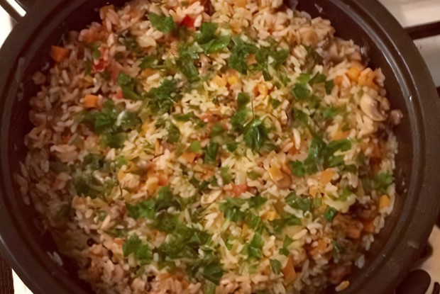 Грибное ризотто с овощами