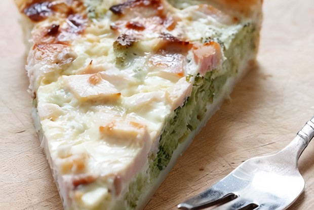 Грибной киш с беконом и артишоками