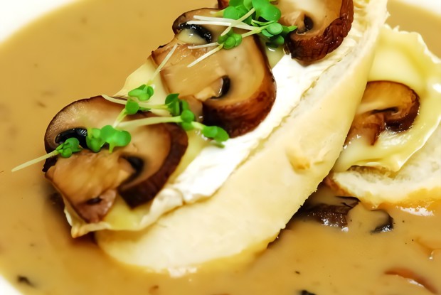 Грибной крем-суп с вином