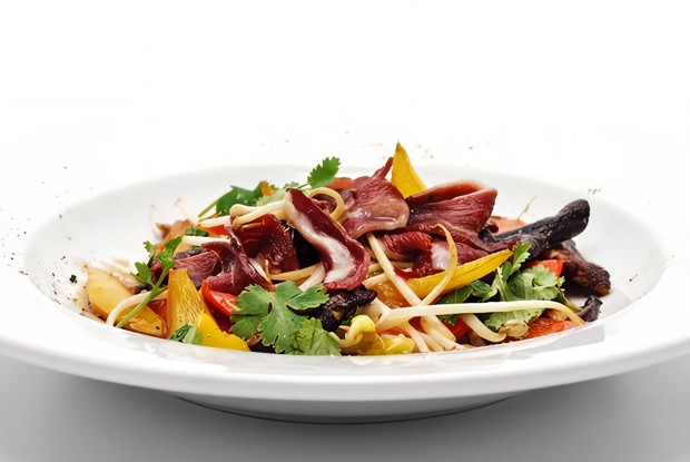 Грибной салат с апельсинами