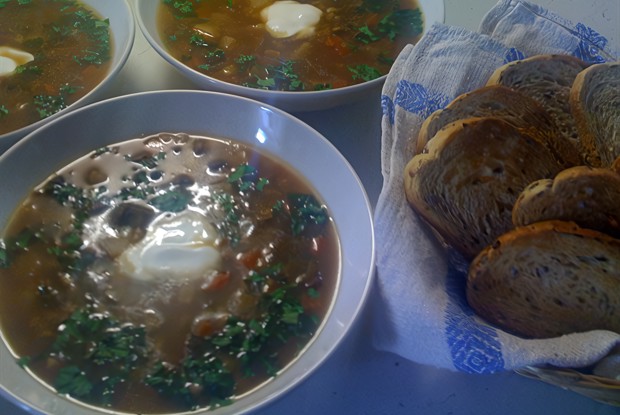 Грибной суп с перловкой