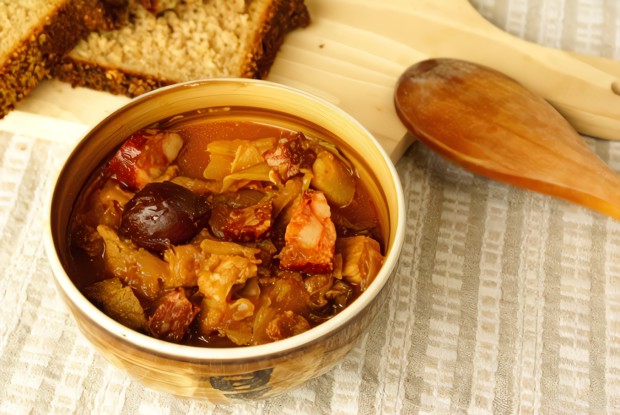 Грибной суп с шукрутом и ветчиной