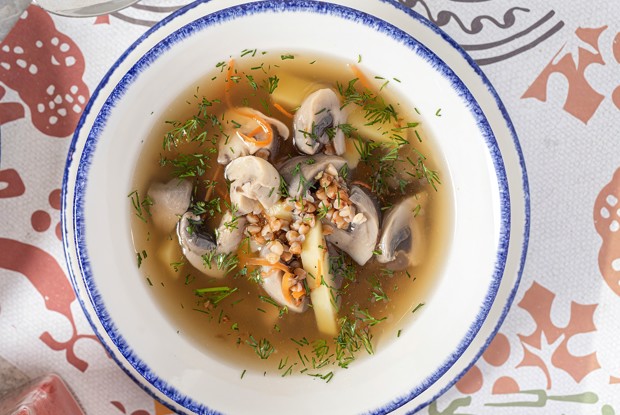 Грибной суп с гречкой