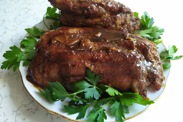 Грудинка на сковородке в пиве