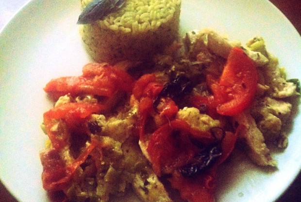 Грушевая курица с карри