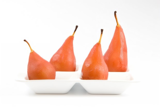 Груши в розовом шампанском