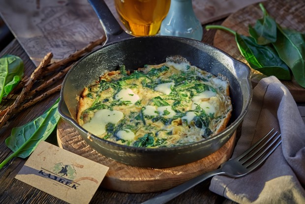 Грузинский омлет со шпинатом