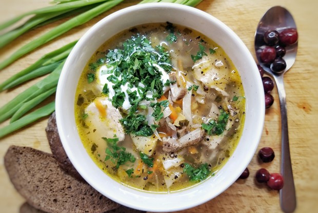 Густая похлебка с репой, редькой и квашеной капустой