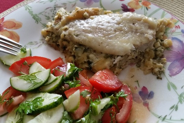 Хек, запеченный с сыром в фольге